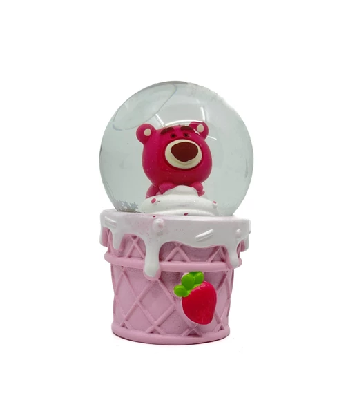 Işıklı Kar Küresi Pembe Ayıcık 7 cm - Resim 2