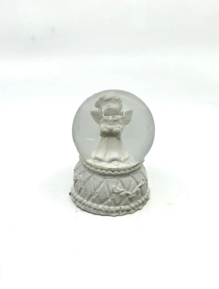 Işıklı Kar Küresi Melek 7 cm - Resim 3