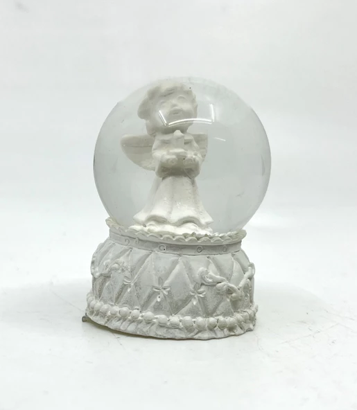 Işıklı Kar Küresi Melek 7 cm - Resim 2
