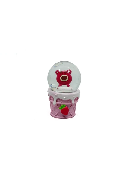 Işıklı Kar Küresi Pembe Ayıcık 7 cm - Resim 4