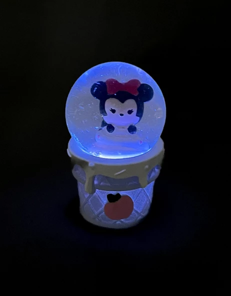 Işıklı Kar Küresi Minnie Mouse 7 cm - Resim 5