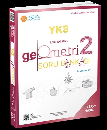 ÜçDörtBeş Yayınları 345 TYT – AYT Geometri 2. Kitap Soru Bankası ürün görseli 1