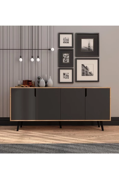 VM VERTEX MOBİLYA Latina Modern Konsol 180 Cm Safir Meşe - Antrasit ürün görseli 1