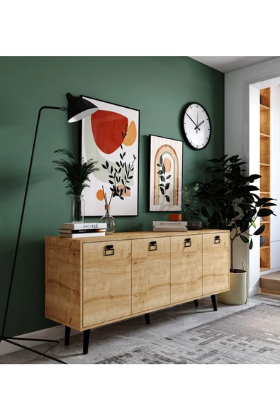VM VERTEX MOBİLYA Mirza Modern Konsol 180 Cm Safir Meşe ürün görseli 1