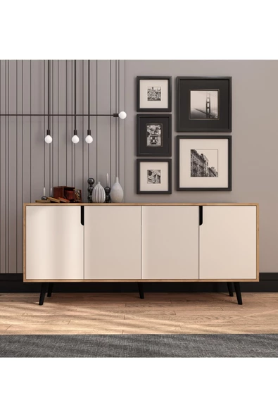 VM VERTEX MOBİLYA Latina Modern Konsol 180 Cm Safir Meşe - Beyaz ürün görseli 1