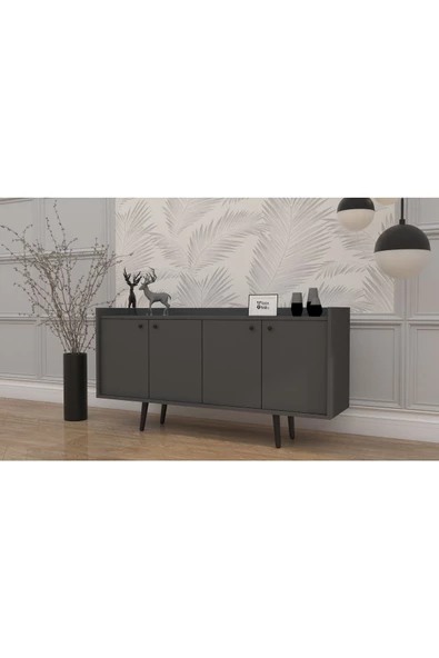 VM VERTEX MOBİLYA Mia Konsol 150 Cm Antrasit - Resim 2