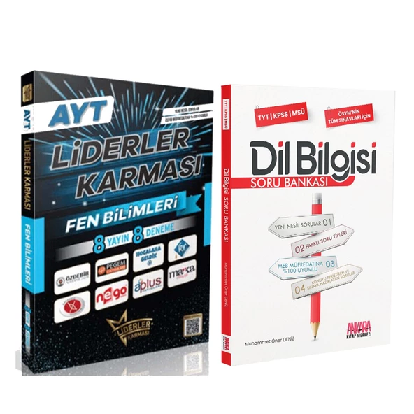 Liderler Karması AYT Fen Bilimleri 8 Yayın 8 Deneme ve AKM Dil Bilgisi Soru Bankası Seti 2 Kitap ürün görseli 1