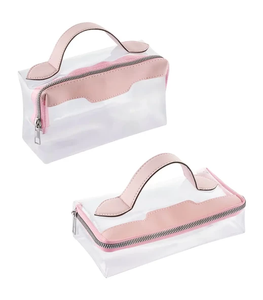 Şeffaf Seyahat Makyaj Kozmetik Çantası - 223 Pembe ürün görseli 1