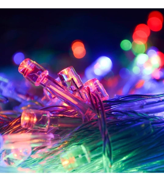 Tayfun  10 Metre 100 Ledli Fişli LED Işık RGB Karışık Renk Yılbaşı Led Işık Dekor Lambası Yılbaşı Ağacı Işığı ürün görseli 1