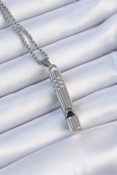 Acil Durum Düdüğü 316L Çelik Kararma Yapmaz Yüksek Desibel Kolye Unisex - TJ-EBK1200 ürün görseli 1