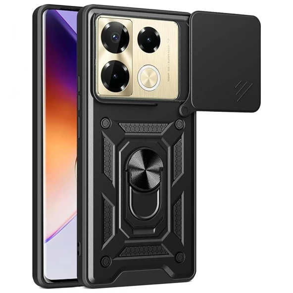 Gpack İnfinix Note 40 Pro Kılıf Pars Sürgülü Vega Yüzüklü Sert Silikon ürün görseli 1
