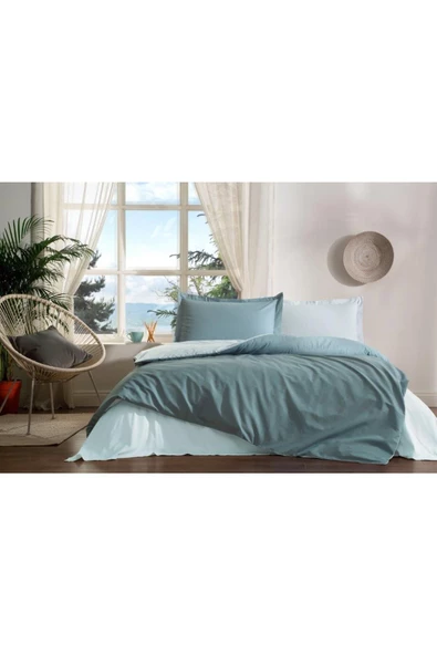 Colormix Maldiv Aqua Çift Kişilik Ranforce Nevresim Takımı ürün görseli 1