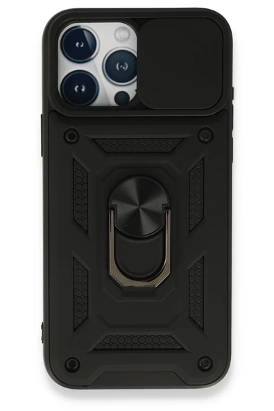 Nevarium iphone 15 Pro Uyumlu Kılıf Pars Lens Sürgülü Yüzüklü Standlı Korumalı Kılıf ürün görseli 1