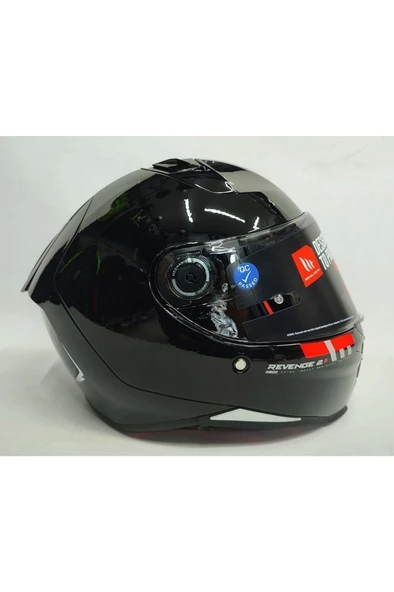 Kask Revenge 2 Solıd A11 Gloss Black Şeffaf Vizörlü 14b - Resim 4