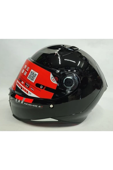 Kask Revenge 2 Solıd A11 Gloss Black Şeffaf Vizörlü 14b - Resim 2