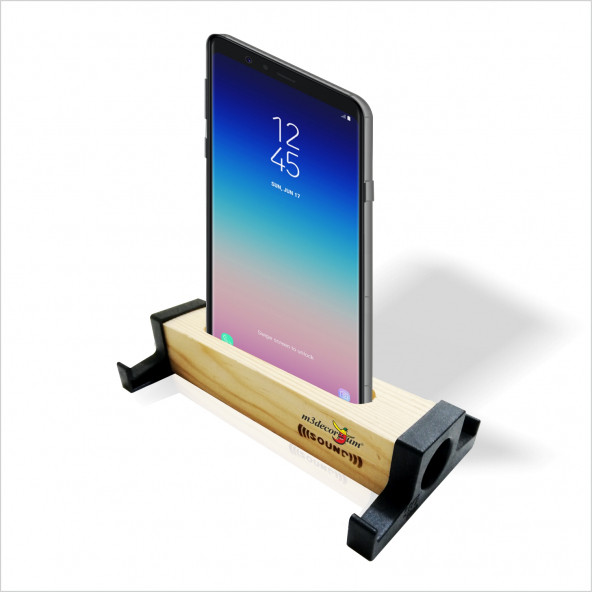 Her Markaya Uyan Doğal Ahşap Stereo Ses Yükselticili Yatay Dikey Cep Telefonu Tablet Tutucusu Standı ürün görseli 1