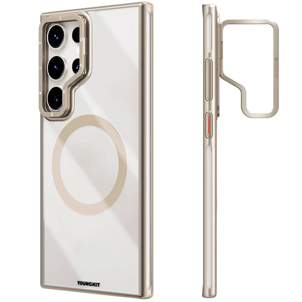 Youngkit Galaxy S24 Ultra Kılıf Magsafe Şarj Özellikli Sararma Önleyici Youngkit Crystal Grid Kapak ürün görseli 1