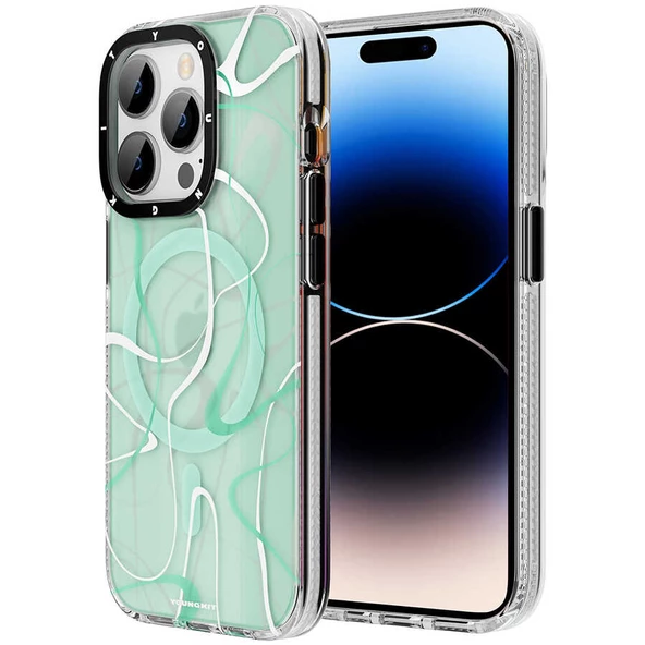 Youngkit Apple iPhone 14 Pro Kılıf Magsafe Şarj Özellikli Youngkit Water-Ink Serisi Kapak ürün görseli 1