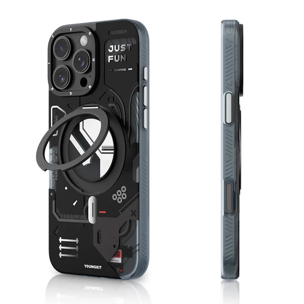 Youngkit Apple iPhone 16 Pro Max Kılıf Magsafe Şarj Özellikli Youngkit 360° Standlı Starship Serisi Kapak ürün görseli 1
