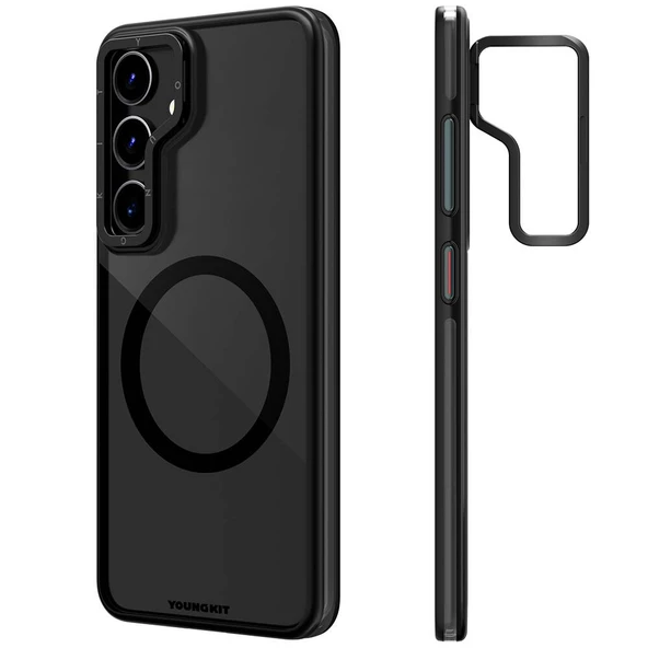 Youngkit Galaxy S24 Kılıf Magsafe Şarj Özellikli Sararma Önleyici Youngkit Crystal Grid Kapak ürün görseli 1