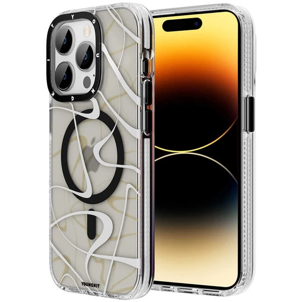 Youngkit Apple iPhone 14 Pro Max Kılıf Magsafe Şarj Özellikli Youngkit Water-Ink Serisi Kapak ürün görseli 1