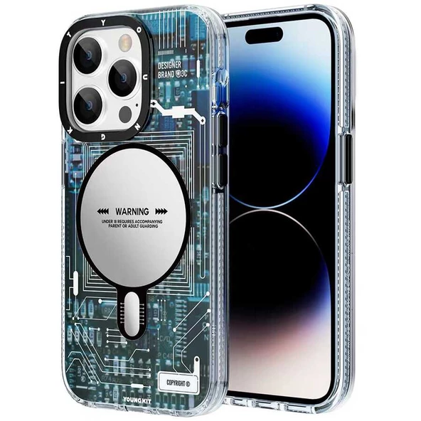 Youngkit Apple iPhone 14 Pro Kılıf Magsafe Şarj Özellikli YoungKit Technology Serisi Kapak ürün görseli 1