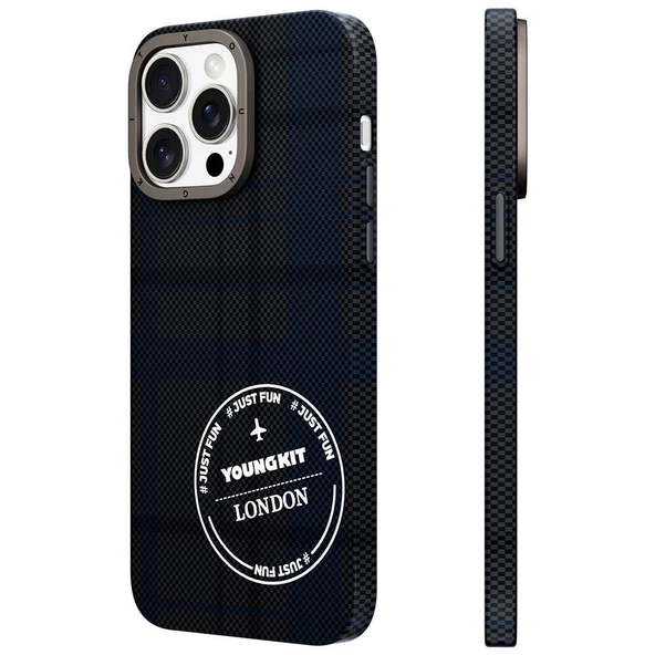 Youngkit Apple iPhone 14 Pro Max Kılıf Ekose Desenli Youngkit Gezhi Serisi Kapak ürün görseli 1