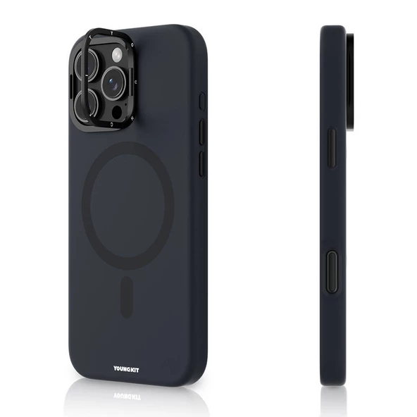 Youngkit Apple iPhone 16 Pro Kılıf Magsafe Şarj Özellikli Kamera Standlı Youngkit Bitty Cream Kapak ürün görseli 1