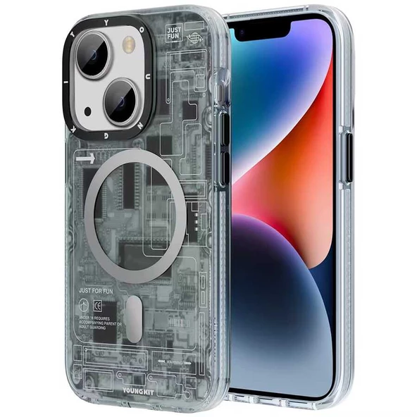 Youngkit Apple iPhone 14 Plus Kılıf Magsafe Şarj Özellikli YoungKit Technology Serisi Kapak ürün görseli 1