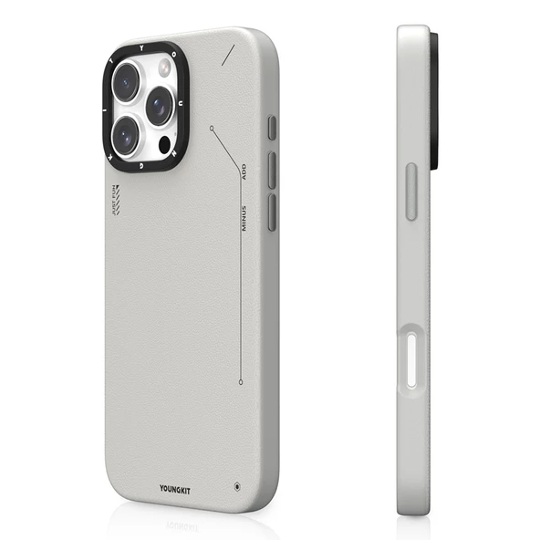 Youngkit Apple iPhone 16 Pro Max Kılıf Magsafe Şarj Özellikli Basit Mat Deri Desenli Youngkit Tech Fashion Serisi Kapak ürün görseli 1
