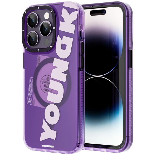 Youngkit Apple iPhone 14 Pro Kılıf Magsafe Şarj Özellikli Youngkit Binfen Serisi Yazı Temalı Kapak ürün görseli 1
