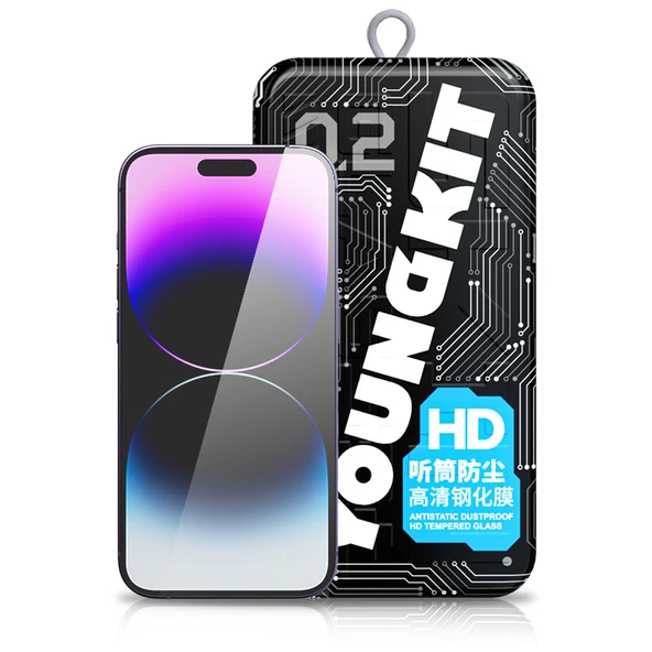 Youngkit Apple iPhone 14 Pro Youngkit Antistatik Ve Antidust Kolay Uygulama Aparatlı Cam Ekran Koruyucu ürün görseli 1