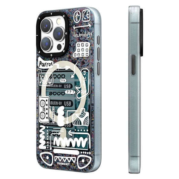 Youngkit Apple iPhone 15 Pro Kılıf Magsafe Şarj Özellikli Youngkit Dark Matter Serisi Kapak ürün görseli 1