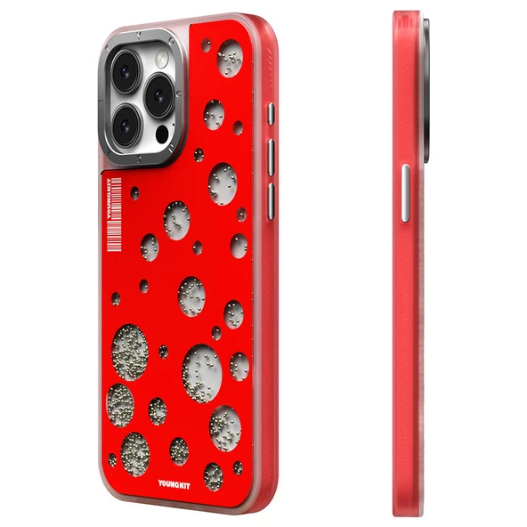 Youngkit Apple iPhone 15 Pro Kılıf Magsafe Şarj Özellikli Youngkit Quicksand Beads Serisi Kapak ürün görseli 1