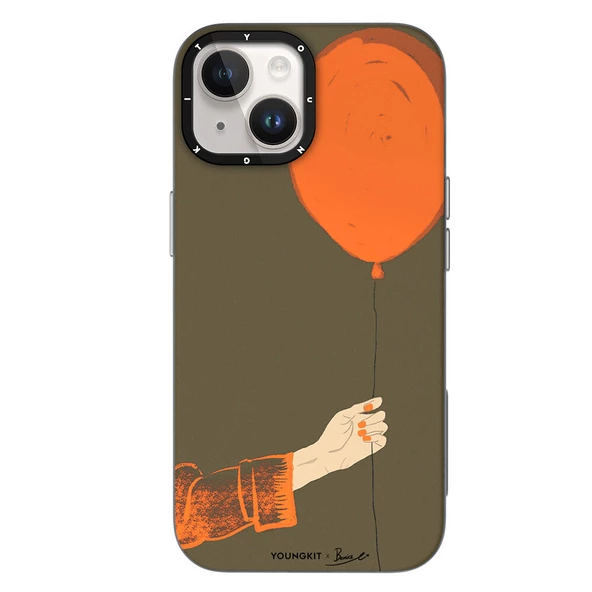 Youngkit Apple iPhone 15 Kılıf Magsafe Şarj Özellikli Youngkit Orange Serisi Flying Balloon Kapak ürün görseli 1