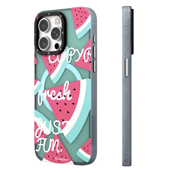 Youngkit Apple iPhone 15 Pro Kılıf Magsafe Şarj Özellikli Yaz Meyvesi Desenli Youngkit Fruity Flavour Serisi Kapak ürün görseli 1