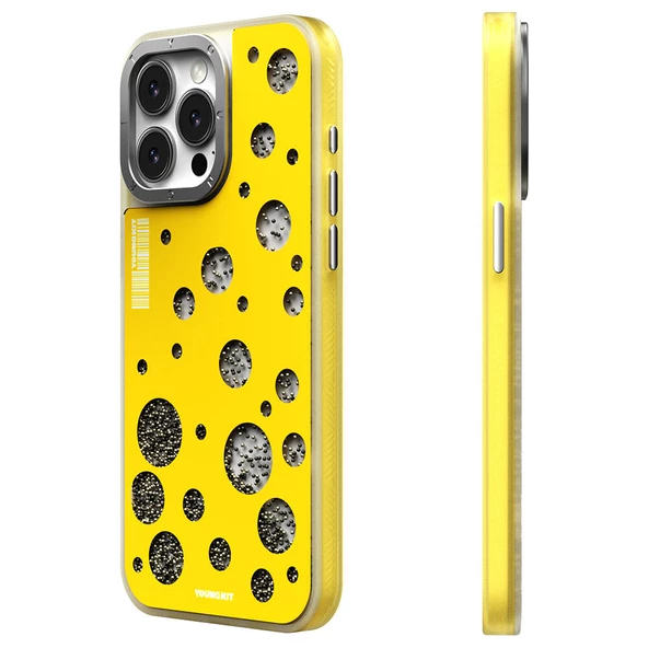 Youngkit Apple iPhone 15 Pro Max Kılıf Magsafe Şarj Özellikli Youngkit Quicksand Beads Serisi Kapak ürün görseli 1