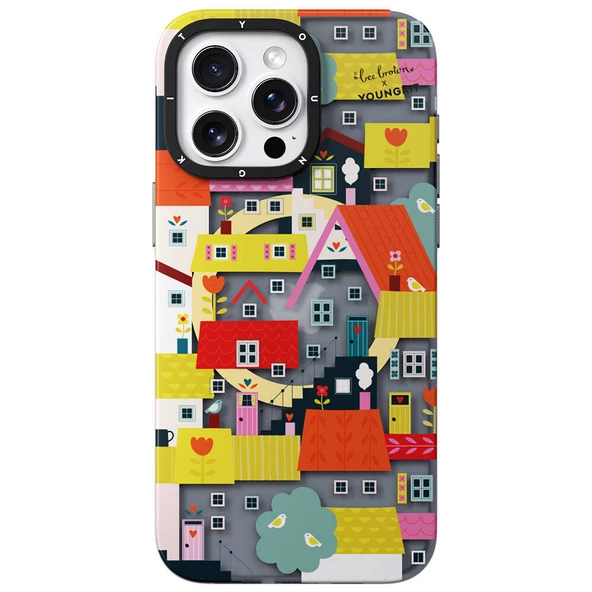 Youngkit Apple iPhone 14 Pro Kılıf Magsafe Şarj Özellikli Bee Brown Tasarımlı Youngkit Colorful Life Serisi Kapak ürün görseli 1