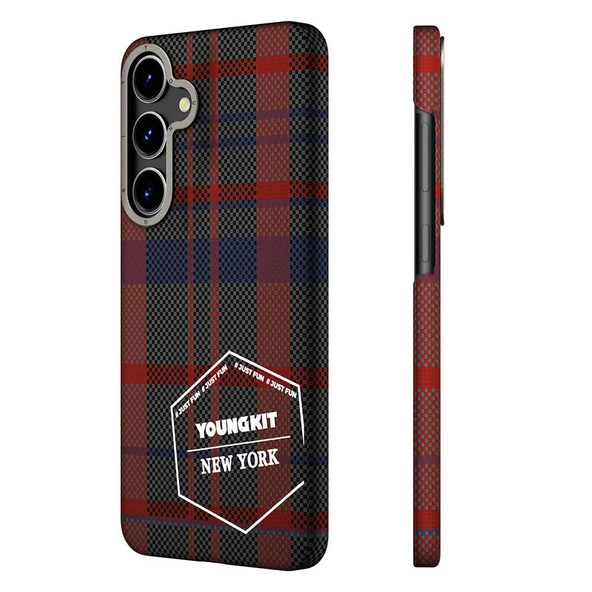 Youngkit Galaxy S24 Kılıf Ekose Desenli Youngkit Gezhi Serisi Kapak ürün görseli 1