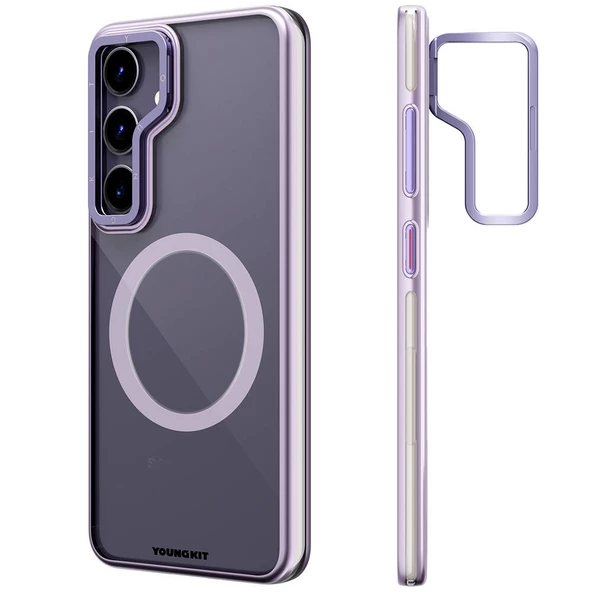 Youngkit Galaxy S24 Plus Kılıf Magsafe Şarj Özellikli Sararma Önleyici Youngkit Crystal Grid Kapak ürün görseli 1
