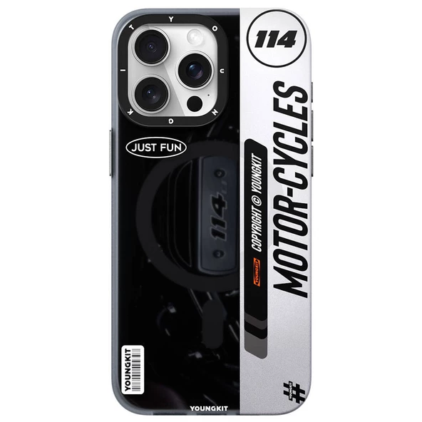 Youngkit Apple iPhone 15 Pro Max Kılıf Magsafe Şarj Özellikli Youngkit Motorcycle Legend Serisi Kapak ürün görseli 1