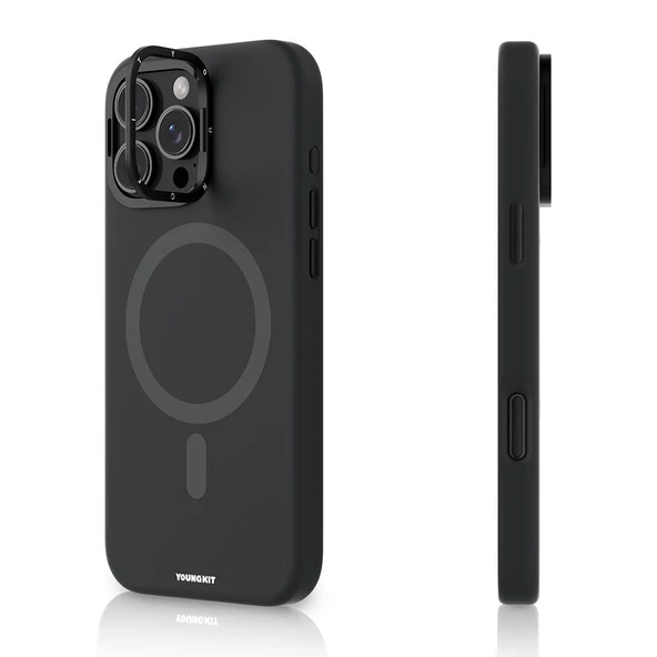 Youngkit Apple iPhone 16 Pro Max Kılıf Magsafe Şarj Özellikli Kamera Standlı Youngkit Bitty Cream Kapak ürün görseli 1