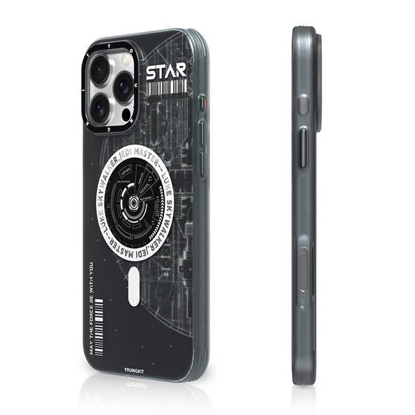 Youngkit Apple iPhone 16 Pro Kılıf Magsafe Şarj Özellikli Airbagli Hologram Tasarımlı Youngkit Interstellar Serisi Kapak ürün görseli 1