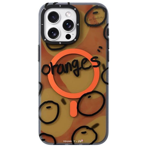 Youngkit Apple iPhone 14 Pro Kılıf Magsafe Şarj Özellikli Bee Brown Tasarımlı Youngkit Funny Serisi Kapak ürün görseli 1