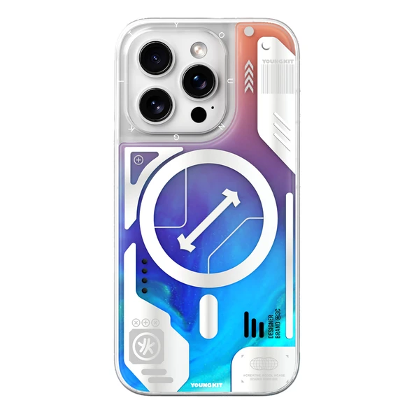 Youngkit Apple iPhone 16 Pro Kılıf Magsafe Şarj Özellikli Parlak Kumlu Sıvılı Tasarımlı Galaxy Fantasy Serisi Kapak ürün görseli 1