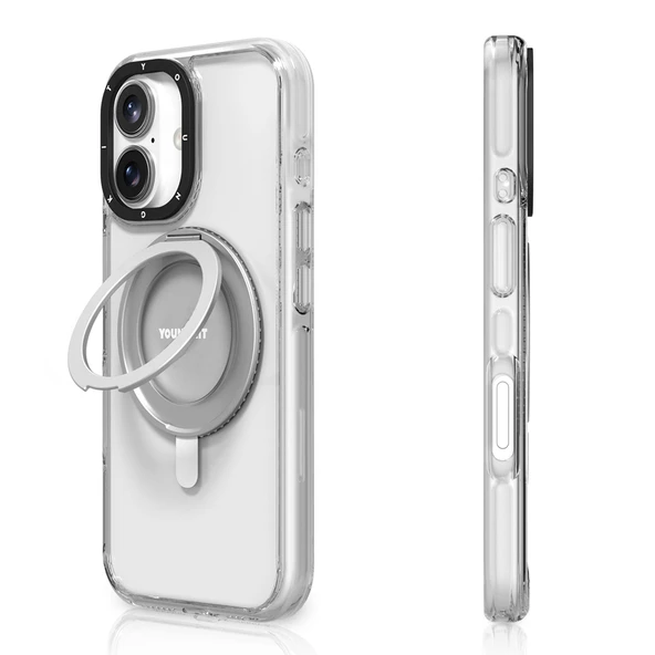 Youngkit Apple iPhone 16 Kılıf Magsafe Şarj Özellikli Parmak Ring Standlı Youngkit Pivot Serisi Kapak ürün görseli 1