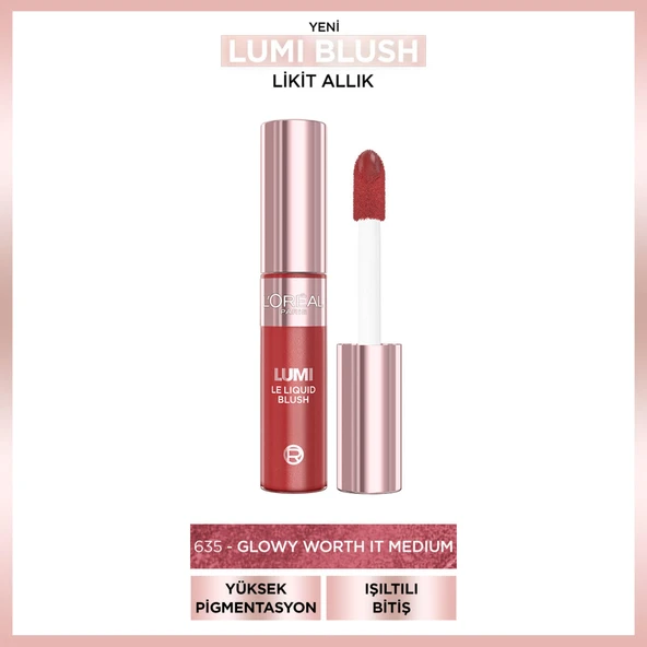 L’Oréal Paris Lumi Blush Likit Allık - 635 Glowy Worth It Medium ürün görseli 1