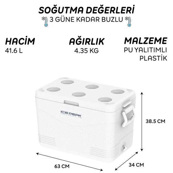 IcePeak CoolCraft 46 Buzluk 41.6 Litre-BEYAZ - Resim 9