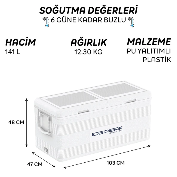 IcePeak CoolCraft 150 Buzluk 141 Litre-BEYAZ - Resim 8