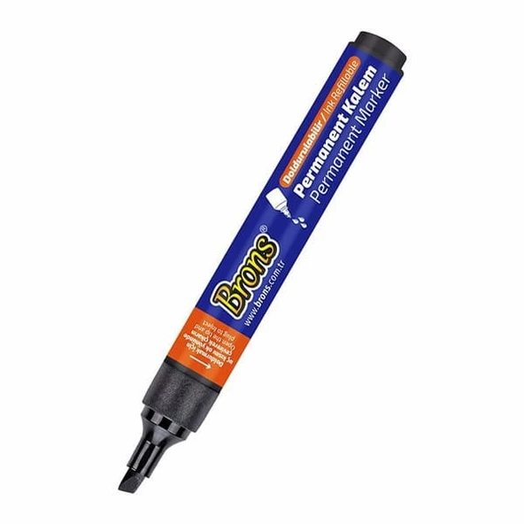 Brons Permanent Marker Kesik Uç - Siyah ürün görseli 1